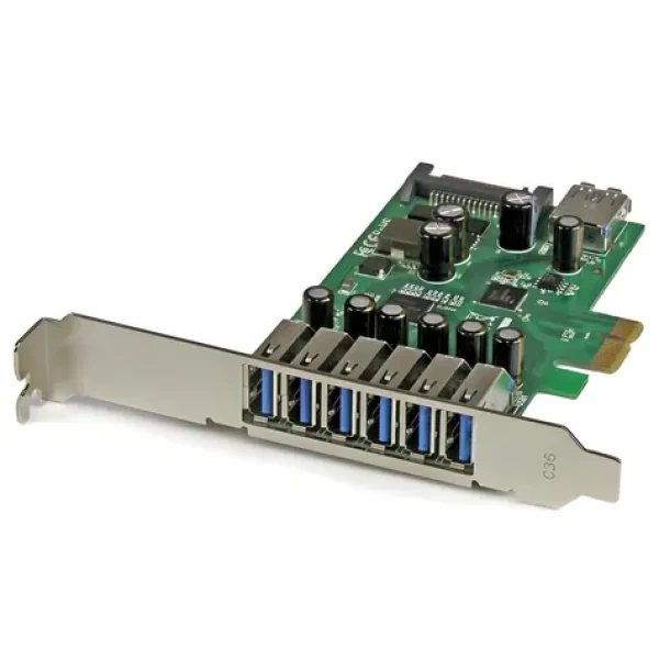 StarTech PCIe karta USB 3.0 7 portov zelená / Radič USB / PCI Express / USB-A / čipset Renesas / NEC µPD720201 (PEXUSB3S7)