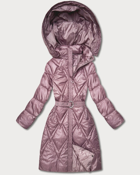 Ružový prešívaný prechodný kabát s kapucňou Goodlookin (Y3-9215-52) odstíny růžové XXL (44)