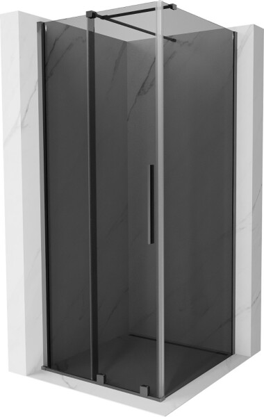 MEXEN/S - Velár sprchovací kút, posuvné dvere 110 x 110, grafit, grafit metal 871-110-110-41-95