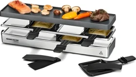 Rommelsbacher RC 800 strieborná / Elektrický raclette gril / 795 W / 4 panvice / nepriľnavý povrch (RC 800)