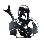 Veselá Stena Drevená nástenná dekorácia Star Wars Mandalorian čierny