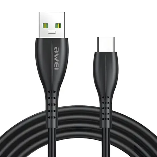 AWEI CL-115T čierna / Dátový kábel / USB-A - USB-C / 1 m / Rýchle nabíjanie 2,4 A (CL-13)