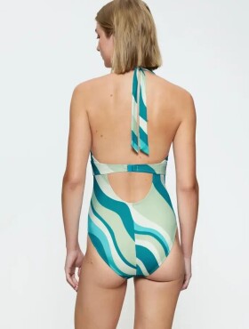 Dámske jednodielne plavky Summer Mix & Match OP Plunge pt - Triumph světlá kombinace modré (M007) 040B