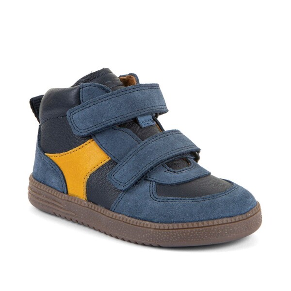 Chlapčenské celoročné kožené členkové barefoot topánky LOOP HIGH-TOPS DARK BLUE Froddo G2110157 - 23