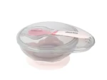 KikkaBoo Miska s prísavkou viečkom a lyžičkou Pink / od 4 mesiacov (31302040096KB)