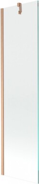 MEXEN/S - Next vaňová zástena FIX 50 x 150, transparent, meď kartáčovaná 895-050-000-00-00-65