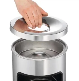 Durable Safe strieborná / Odpadkový kôš s popolníkom / okrúhly tvar / O 24 cm / 17 l (333223)
