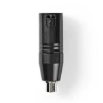Nedis XLR adaptér čierna / XLR 3pinový zástrčka / RCA zásuvka / poniklované (COTP15930BK)