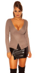 Trendy Koucla pullover with wrap-look Einheitsgroesse