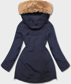 Tmavomodrá dámska zimná bunda parka (CAN-588BIG) odstíny modré 46