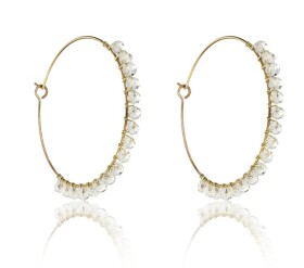 Marc Malone Fashion pozlátené kruhy Naomi White Earrings MCE23029G
