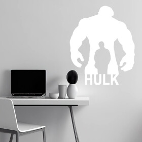 Veselá Stena Samolepka Hulk silueta Farba: bílá, Veľkosť: 100 x 121 cm
