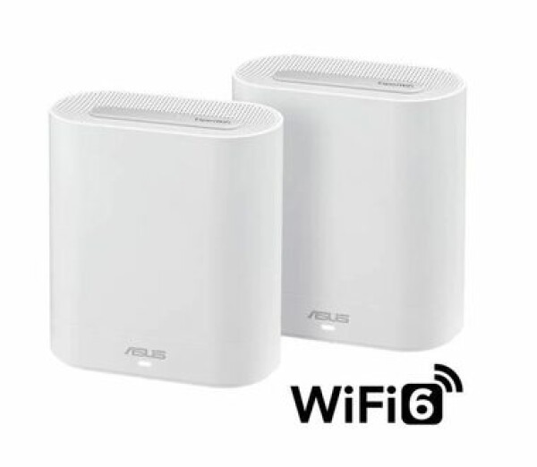 Asus ExpertWifi EBM68 biela 2ks / Mesh router AX7800 / WiFi 6 / 2.4GHz / 2x 5GHz / 1x 2.5G WAN + 3x LAN (90IG07V0-MO3A40)