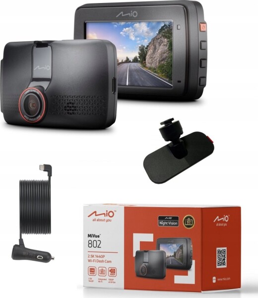 Mio MiVue 802 Quad HD Wi-Fi Bateria, USB Čierny