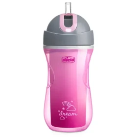 Chicco Cestovný hrnček Sport Cup so slamkou ružová / 266 ml / od 14 mesiacov (8058664070114)