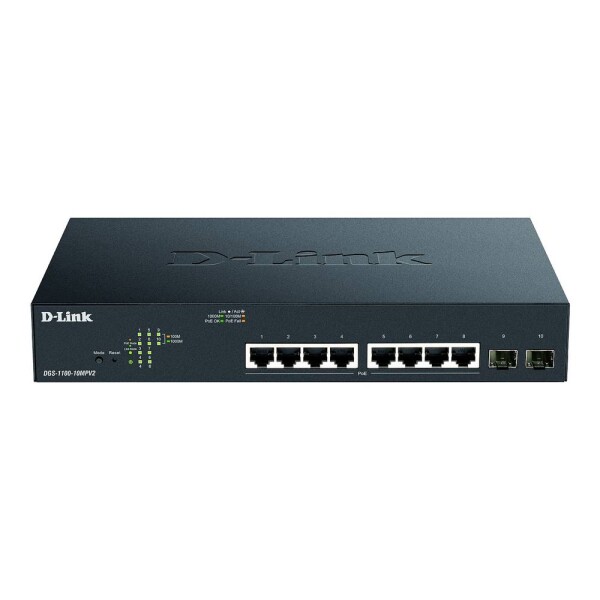 D-Link DGS-1100-10MPV2/E sieťový switch RJ45 / SFP 8 + 2 porty 20 GBit/s funkcia PoE; DGS-1100-10MPV2/E