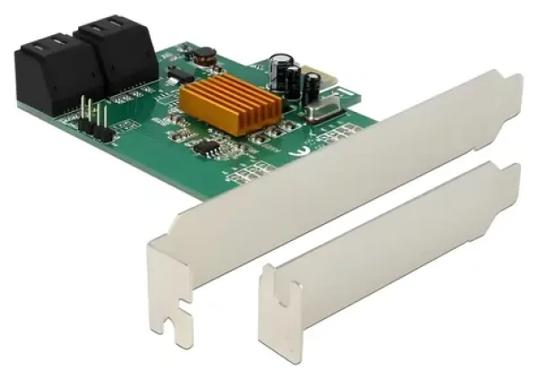 DeLock PCIe x1 karta / Radič / 4X SATA / Marvell 88SE9215 / Nízky profil (90382)