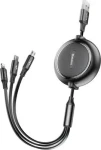 Baseus 3v1 čierna / Kábel USB-A / USB-C, microUSB, Lightning / 1,2 m (46956)