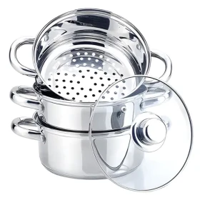 Maestro MR-2900-18 / Sada hrncov na varenie v pare / 18 cm / 4 diely / sklo, nerez (MR-2900-18)