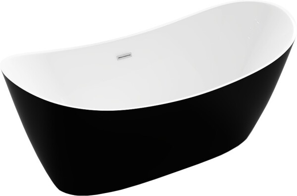 MEXEN - Montana Voľne stojaca vaňa 170 x 80 cm bielo / čierna bez krytu prepadu a zátky 52011708075-SS