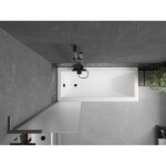 MEXEN/S - Next L vaňová zástena FIX 50 x 150, dekor, grafit metal 895-050-000-03-30-95