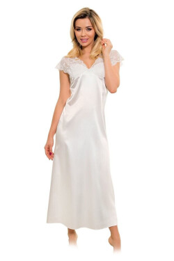 Dámska saténová košieľka s čipkou Mactan Ecru - Kalimo L ecri(krémová)