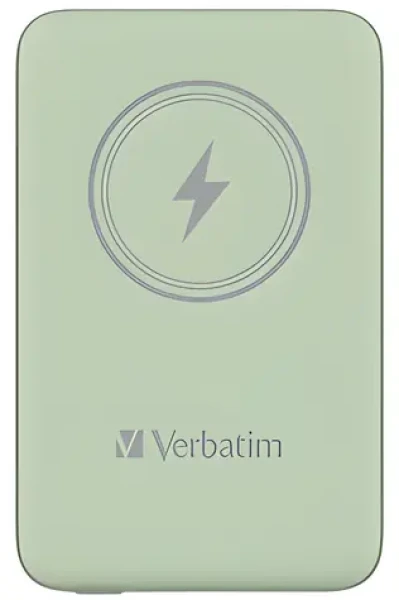 Verbatim Charge 'n' Go zelená / Powerbanka / 10 000 mAh / USB-C / MagSafe / 15W bezdrôtové / 20W PD (32246)