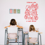 Veselá Stena Samolepka Vítame Vás v našej škole Farba: žltá, Veľkosť: 80 x 55 cm