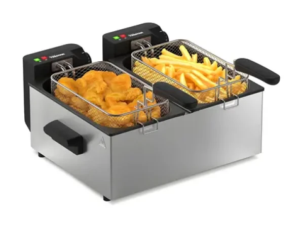 Tristar FR-9342 nerez/čierna / Dvojitá fritéza / 2x 3 l / 3600 W / 0-190 °C (FR-9342)