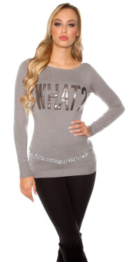 Trendy Koucla pullover "WHAT?" Einheitsgroesse