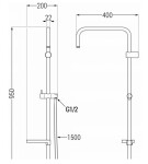 MEXEN/S - Seven sprchový stĺp vrátane sprchovej batérie Milo, čierna 71340262-70