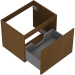 MEXEN/S - Rivel kúpeľňová skrinka pod umývadlo 60, 1 šuplík, reliéf, orech 91A20-06047-1-BF86