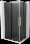 MEXEN/S - Velar Duo sprchovací kút, posuvné dvere 90 x 80, grafit, nikel kartáčovaný 871-090-080-42-97