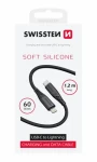 Swissten SOFT SILICONE dátový kábel USB-C (M) - Lightning (M) 1.2m čierna / 60W / 3A (71535010)