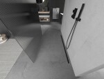 MEXEN/S - Kioto Sprchová zástena WALK-IN voľne stojaca 100 x 200, prúžky 8 mm, čierna 800-100-002-70-09