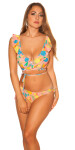 Sexi bikiny s volánikmi Hawaii Print white 34