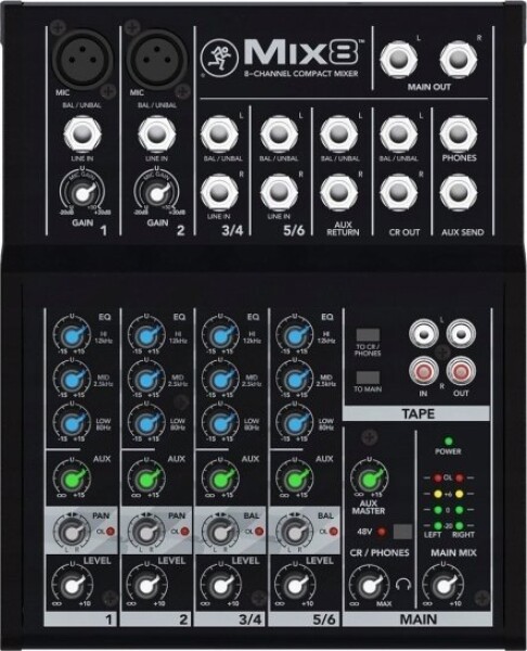 Mackie Mix8, 8 channels, Black
