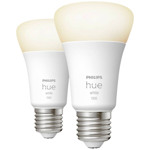 Philips Hue White E27 9.5W 2 ks / múdra LED žiarovka / 1055 lm / 2700 k / stmievateľná (929002469205)