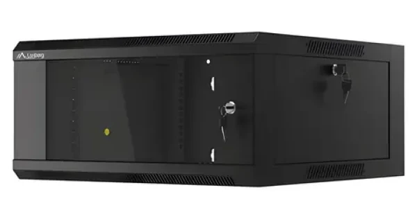 Lanberg WFFA 4U čierna / Nástenný rozvádzač / 19" / 570×600 mm / sklenené dvere / rýchla montáž (WFFA-5604-10B)