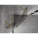 MEXEN/S - Mist sprchovací kút päťboký krídlový 90 x 90, transparent, zlato kartáčovaná 8A8-090-090-55-00