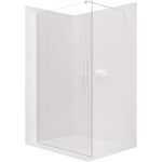 CERANO - Sprchová zástena Walk-in Onyx Round Ľ/P - 8 mm - guľatá vzpera - biela matná, transparentné sklo - 90x200 CER-482965