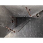 MEXEN/S - Lunar sprchovací kút päťboký krídlový ľavá 100 x 100, transparent, ružové zlato 831-100L-100P-60-00-L