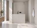 CERANO - Sprchová zástěna Walk-in Onyx Half Cube L/P - 8 mm - hranatá vzpěra - černá matná, transparentní sklo - 120x100 CER-978620
