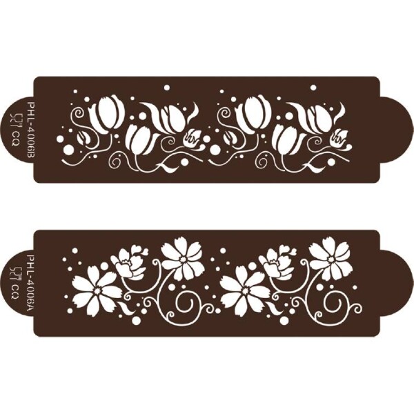 Stencil šablóna rozkvitnutá záhrada 2 ks - Cakesicq - Cakesicq