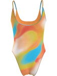 Dámske jednodielne plavky SCOOP ONE PIECE-PRINT KW0KW02086 0G0 oranžovožlté - Calvin Klein 3XL