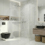 CERANO - Sprchová zástena Walk-in Crystal TL/P - 8 mm - bezvzperový systém + polička/držiak na uteráky - chróm, ryhované sklo - 160x60x200 CER-8050BD6496
