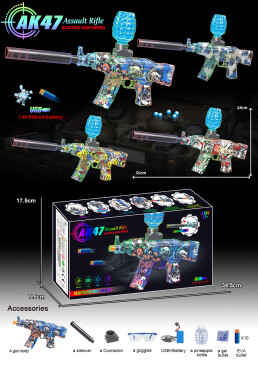 Mamido Mamido Detská automatická puška AK47 2v1 penové náboje a vodné gélové guľôčky MT1604