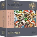Trefl Wood Craft Origin - Puzzle - Vianočné Psy