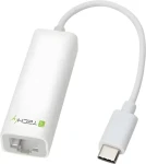 Techly Adaptér USB-C na Gigabit Ethernet biela / Adaptér / USB-C / RJ45 / 10/100/1000 Mbit/s (020379)