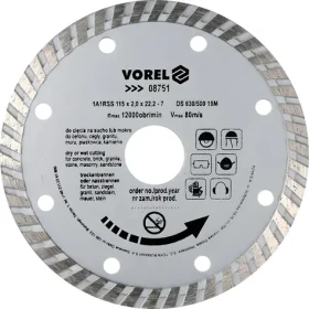 Vorel kotúč diamantový rezný turbo 115x22,2x2,0 mm / Diamantový rezný kotúč